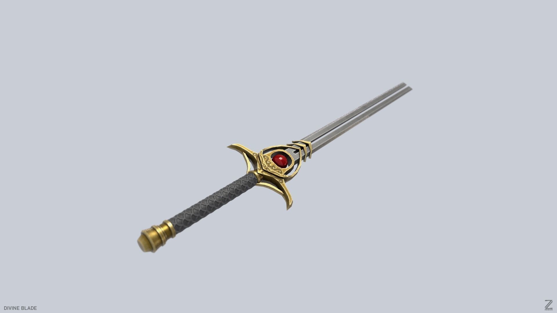 Divine blade Low-poly 3D model_8