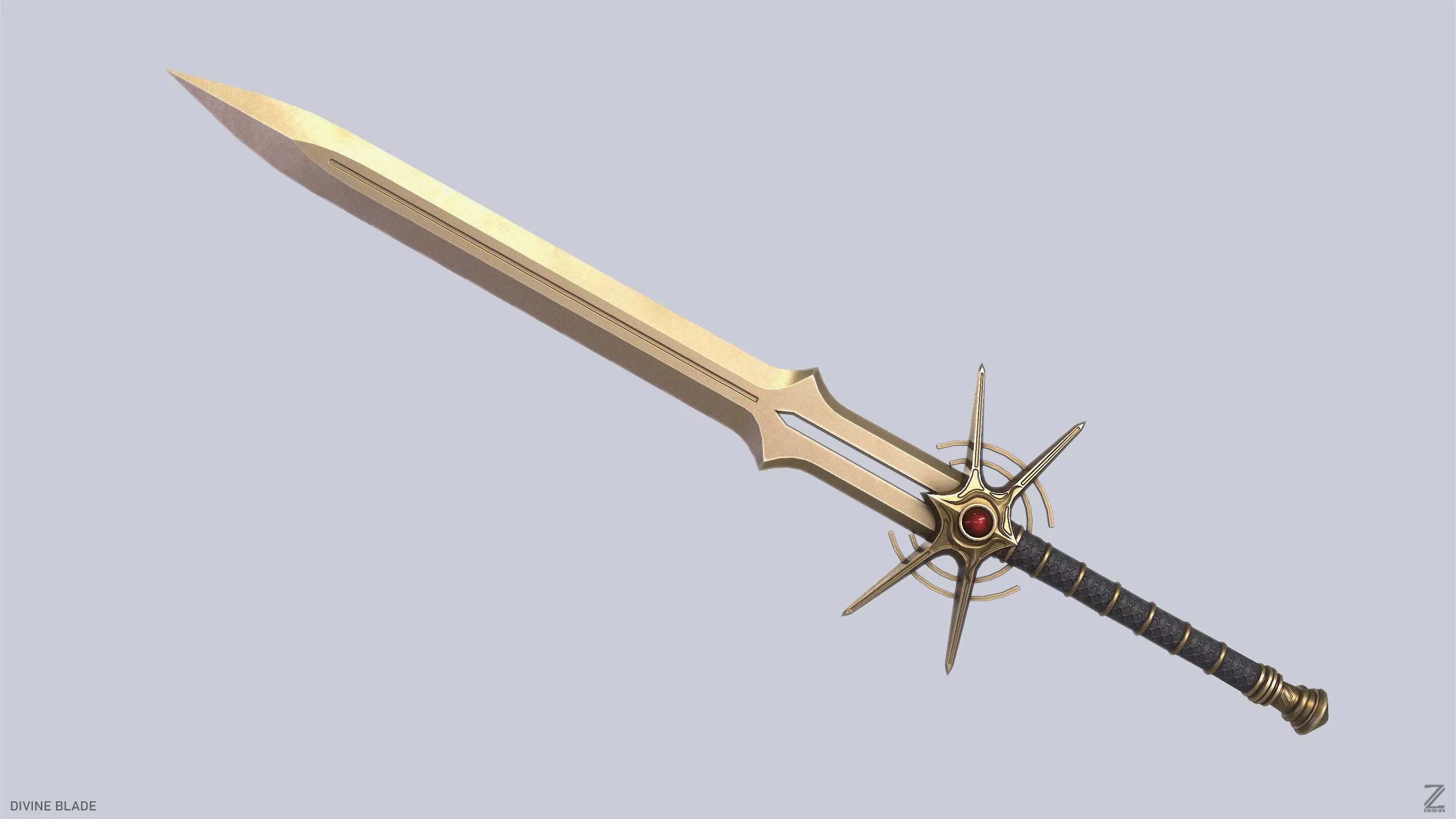Divine blade Low-poly 3D model