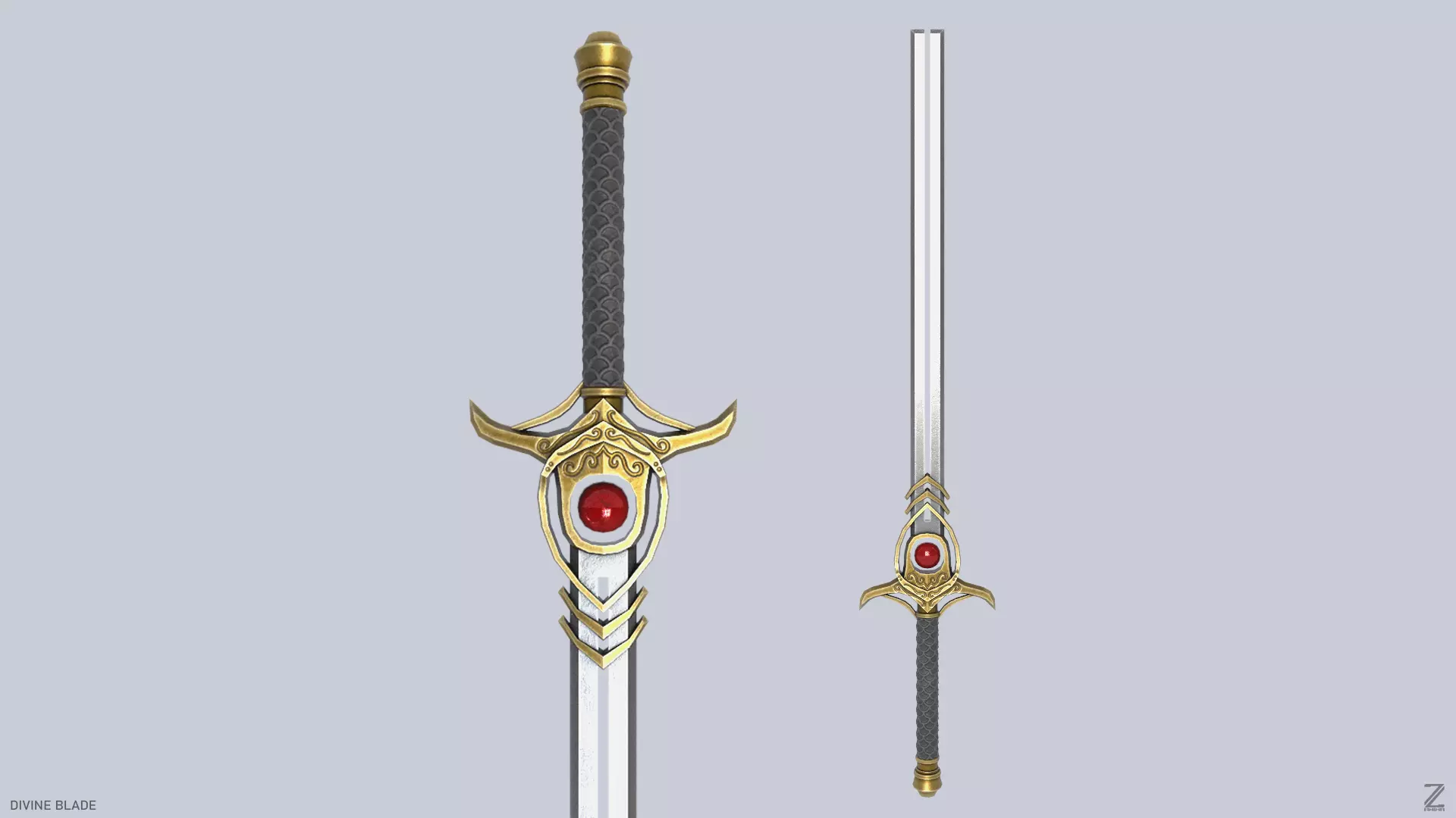 Divine blade Low-poly 3D model_0