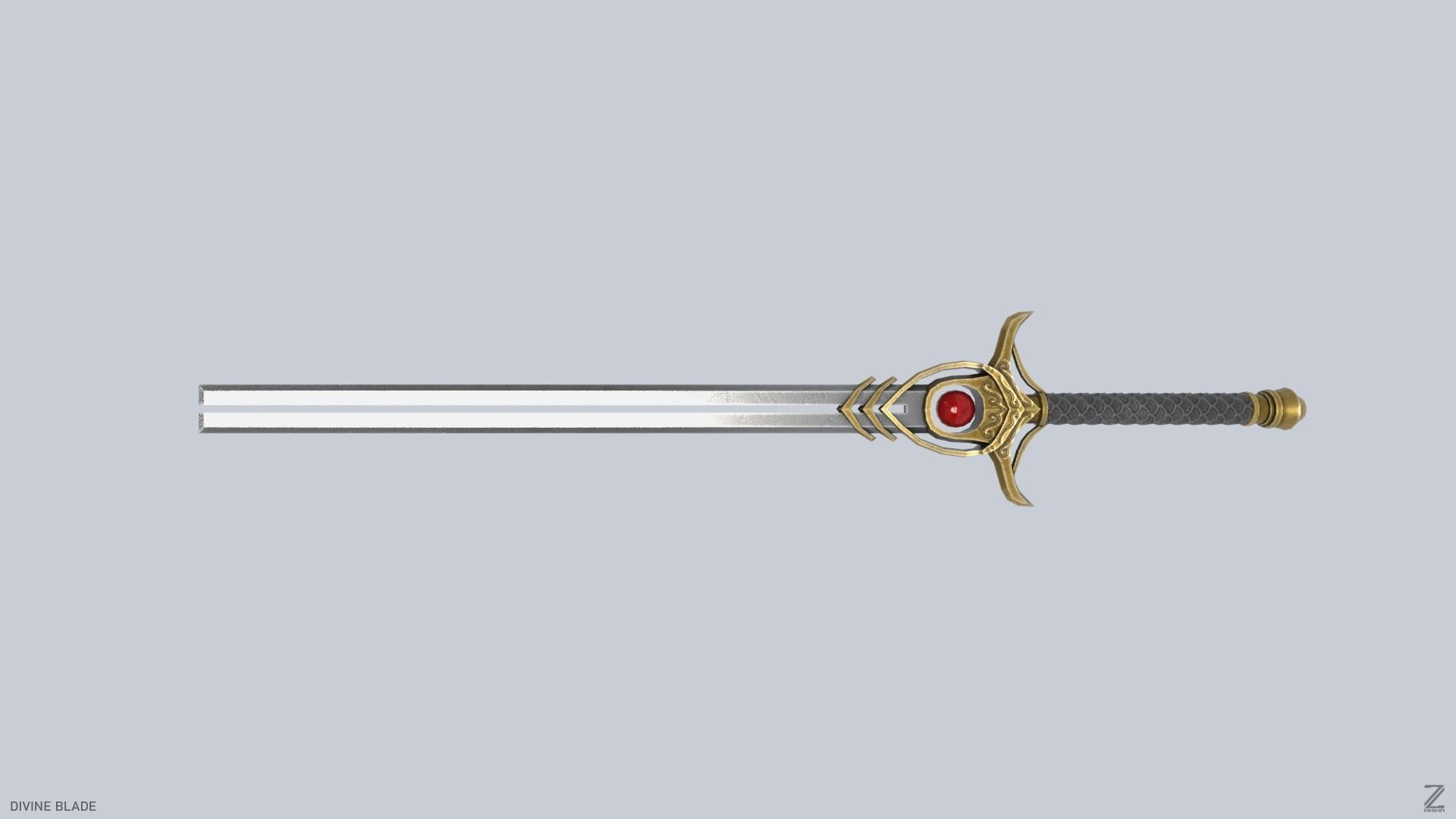 Divine blade Low-poly 3D model_5