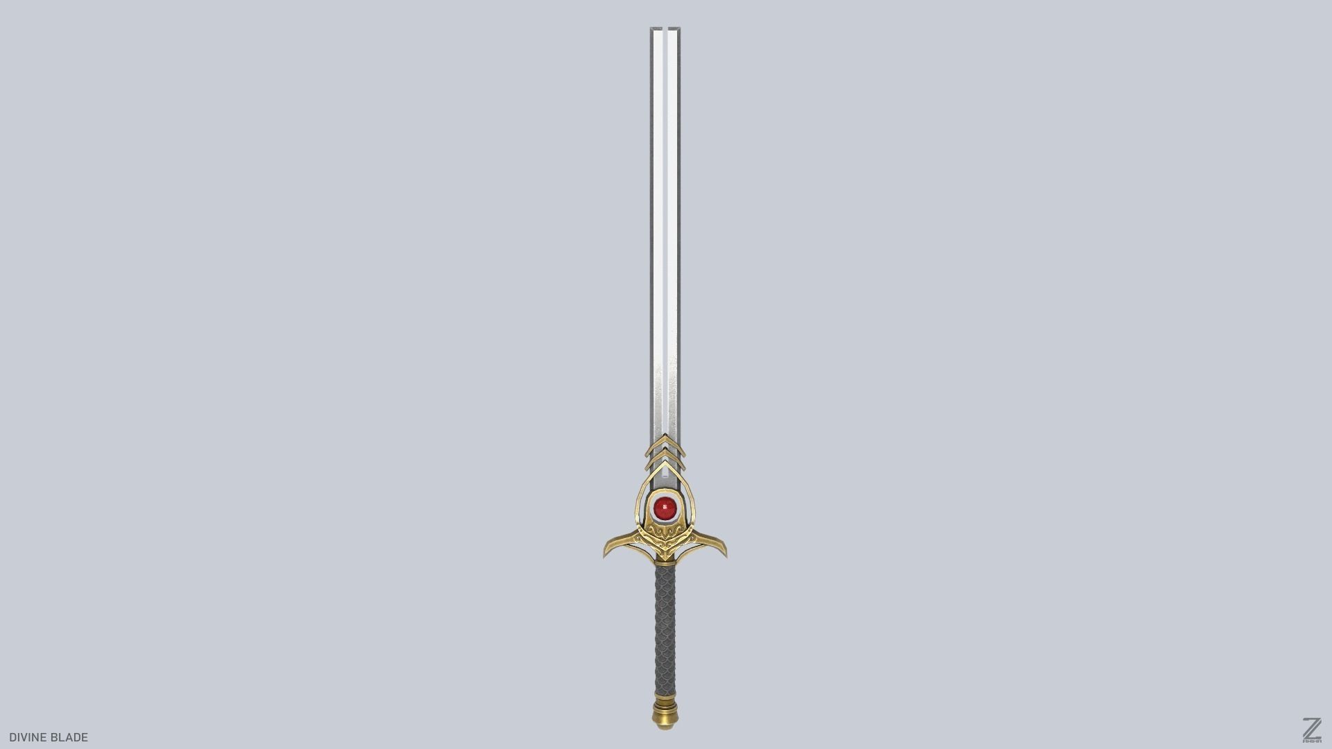 Divine blade Low-poly 3D model_3
