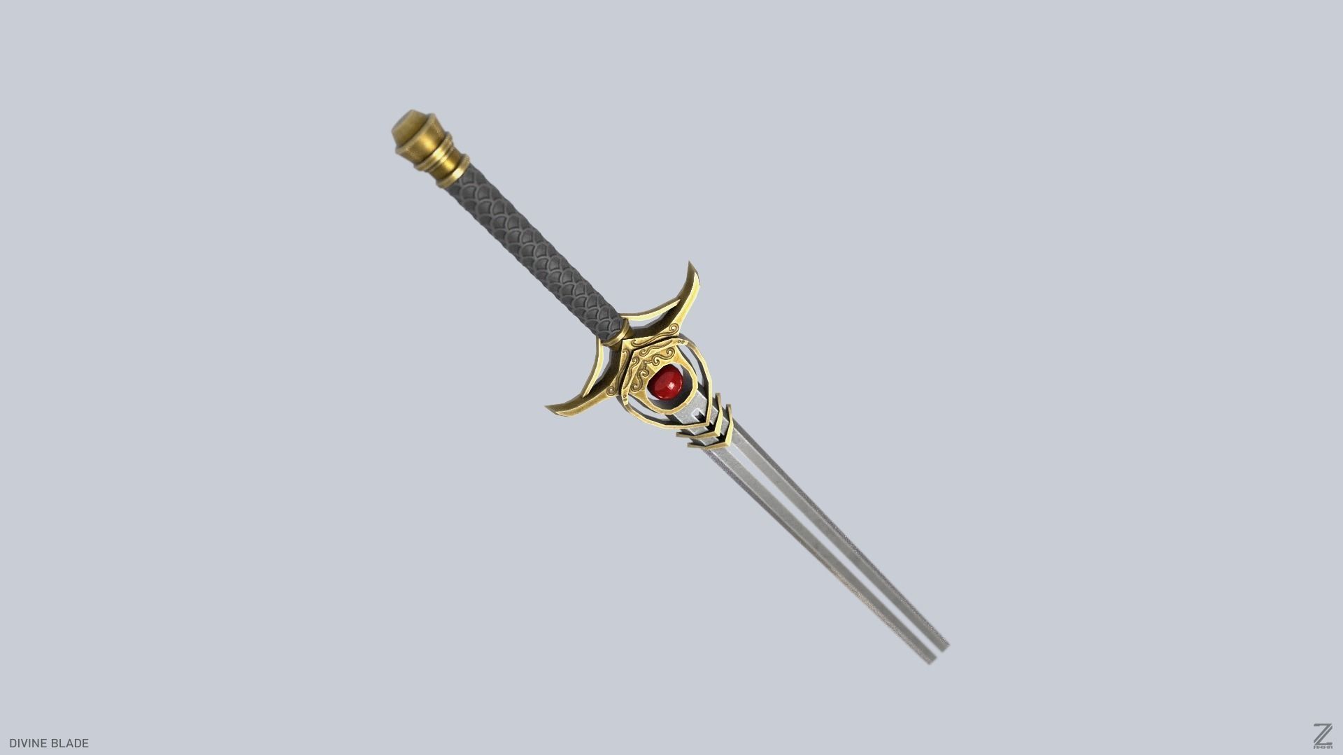 Divine blade Low-poly 3D model_7