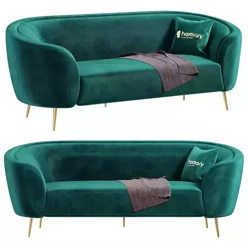 Deep Green Velvet Sofa by Homary