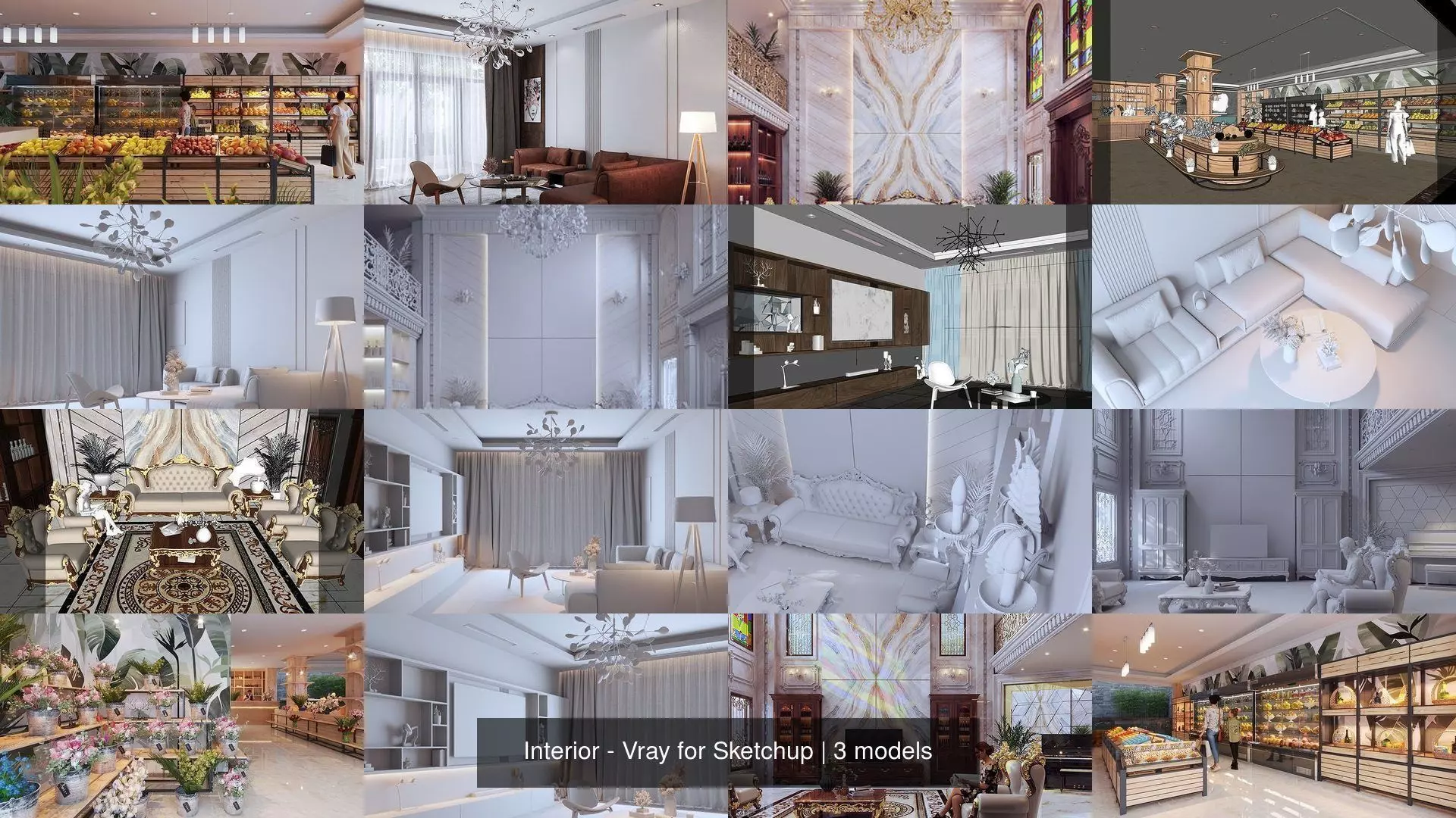 Interior - Vray for Sketchup 3D Model Pack | CGTrader