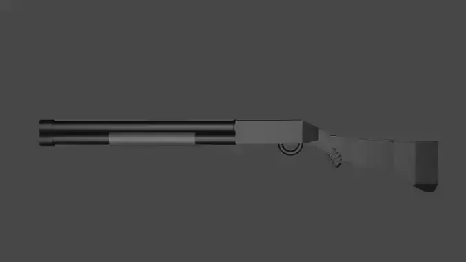 Low poly gun model
