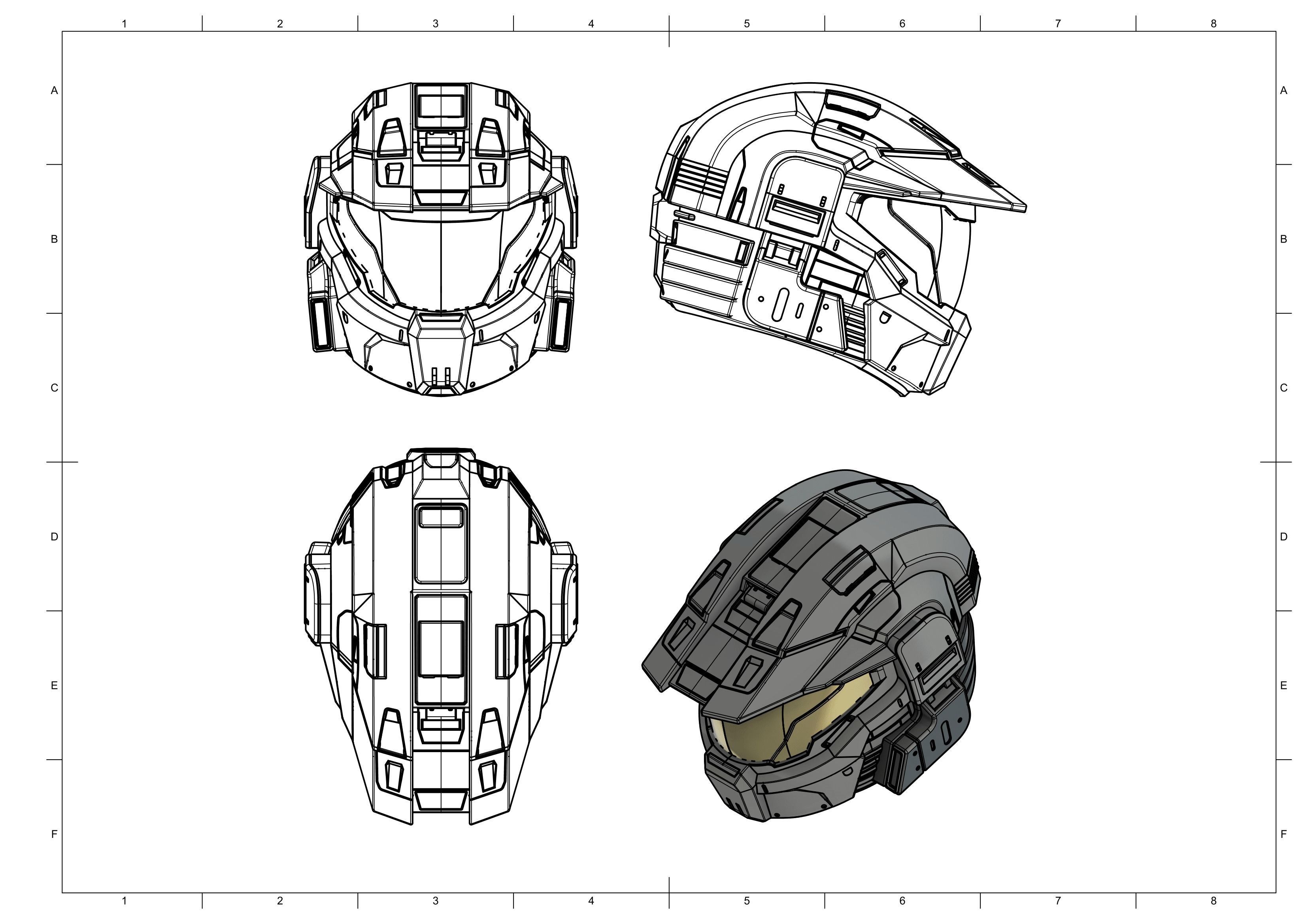 Menachite Cosplay Helmet 3D print model_3