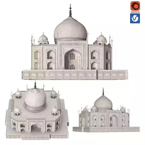 Taj Mahal Low-poly 3D model