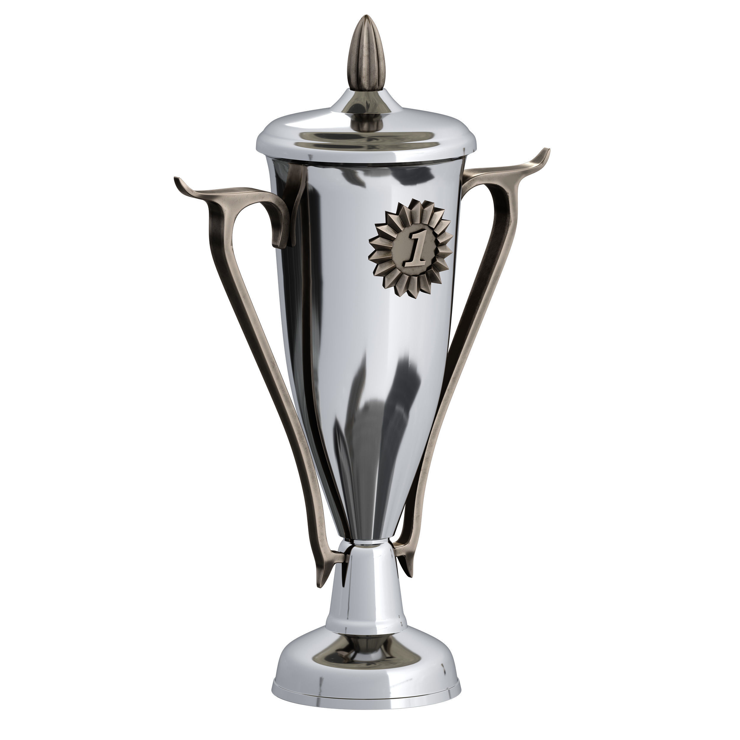 Sports award cup trophy Set of three cups 3D model_14