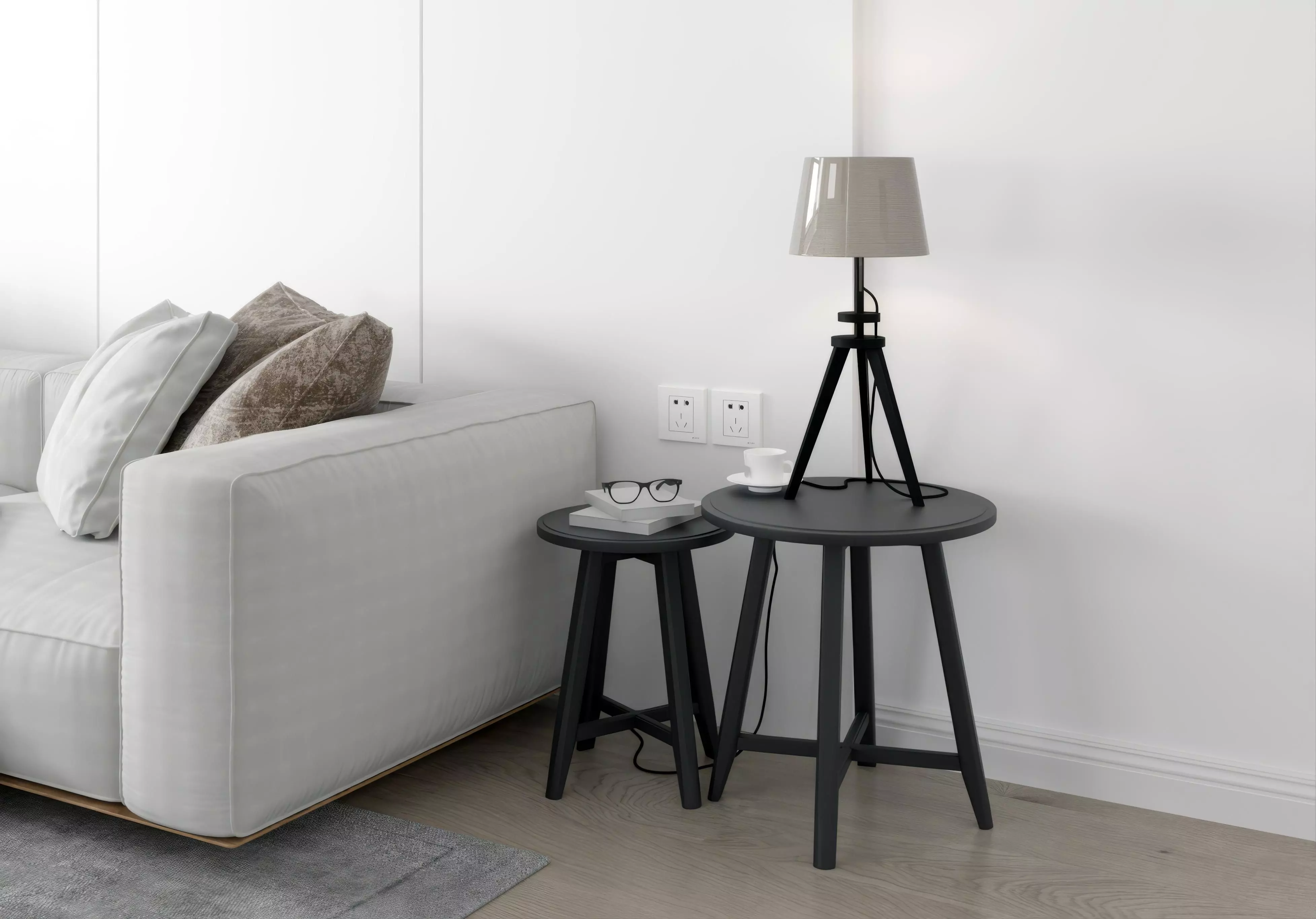 desk cup Coffee book lamp 3D model_0