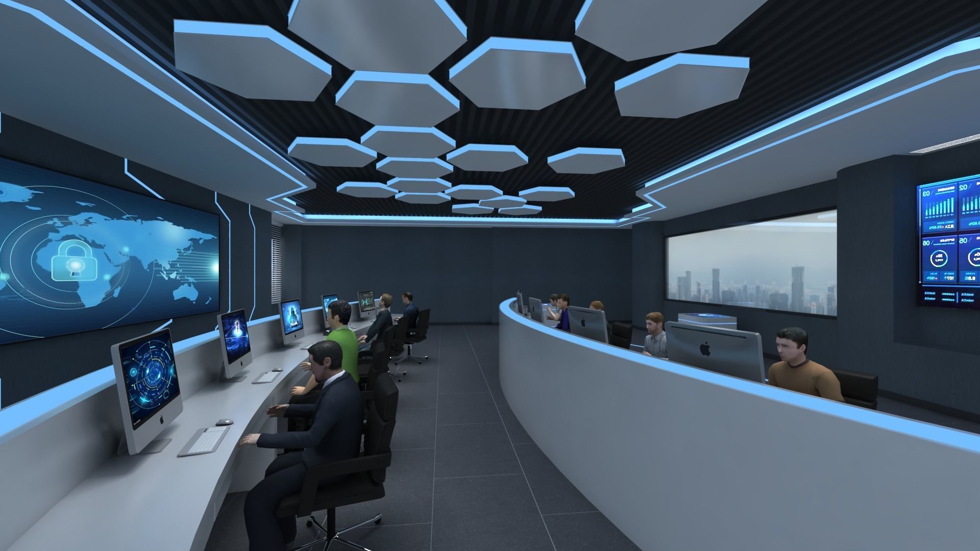 Command room monitoring center 3D model_6