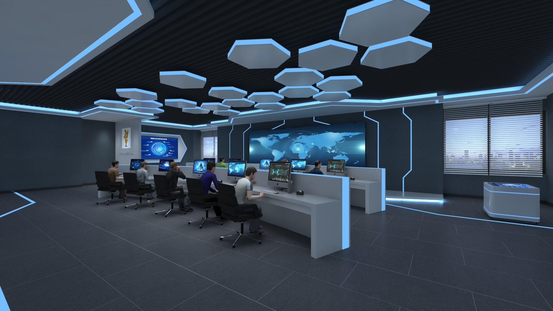 Command room monitoring center 3D model_2