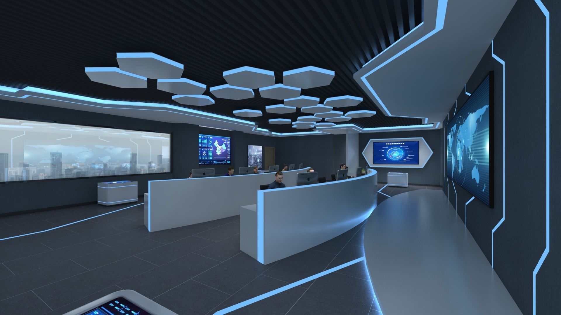 Command room monitoring center 3D model_5