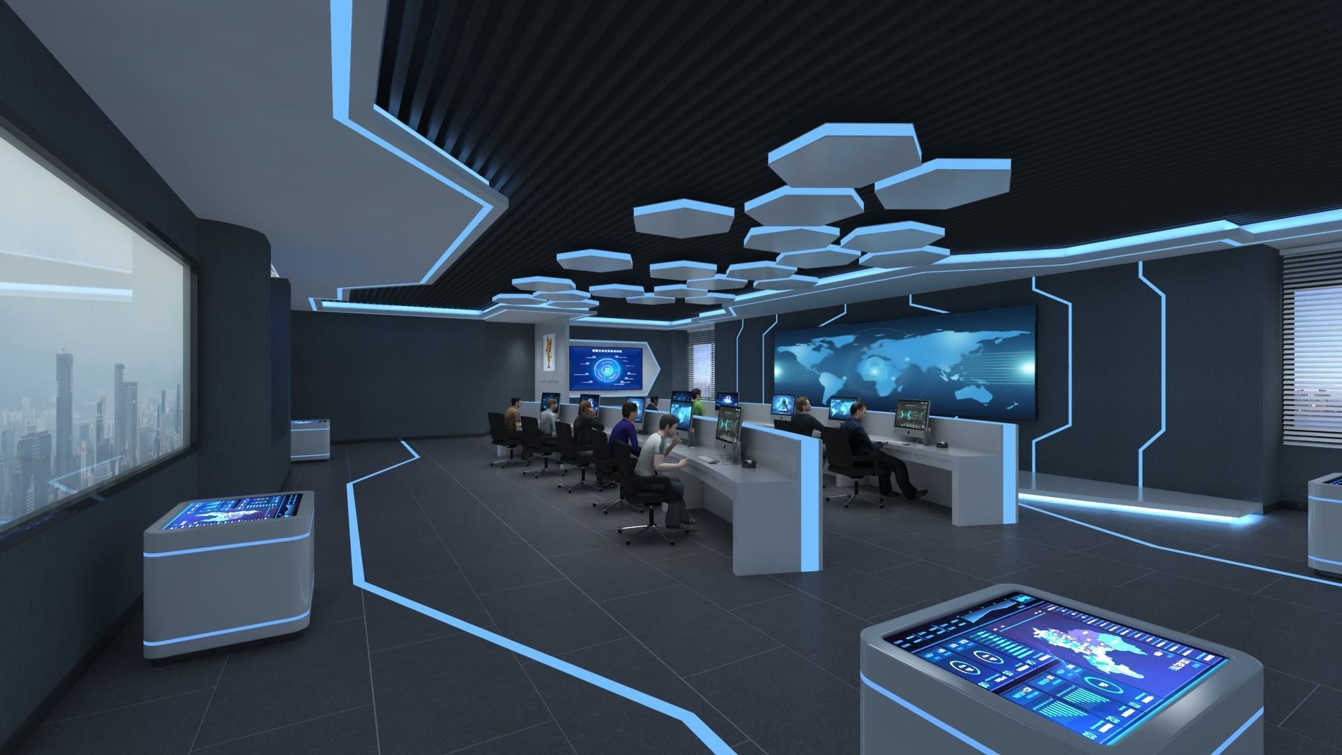 Command room monitoring center 3D model_3