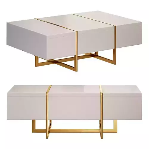 White rectangular coffee table by Homary