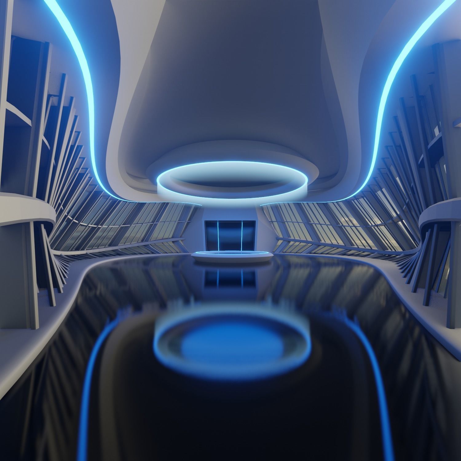 Sci Fi Exhibition Hall Interior with real world scale 3 3D model_1