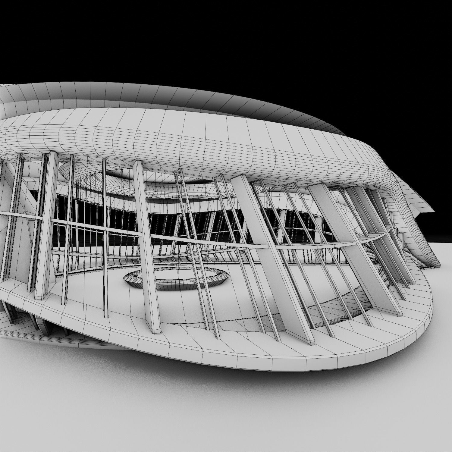 Sci Fi Exhibition Hall Interior with real world scale 3 3D model_8