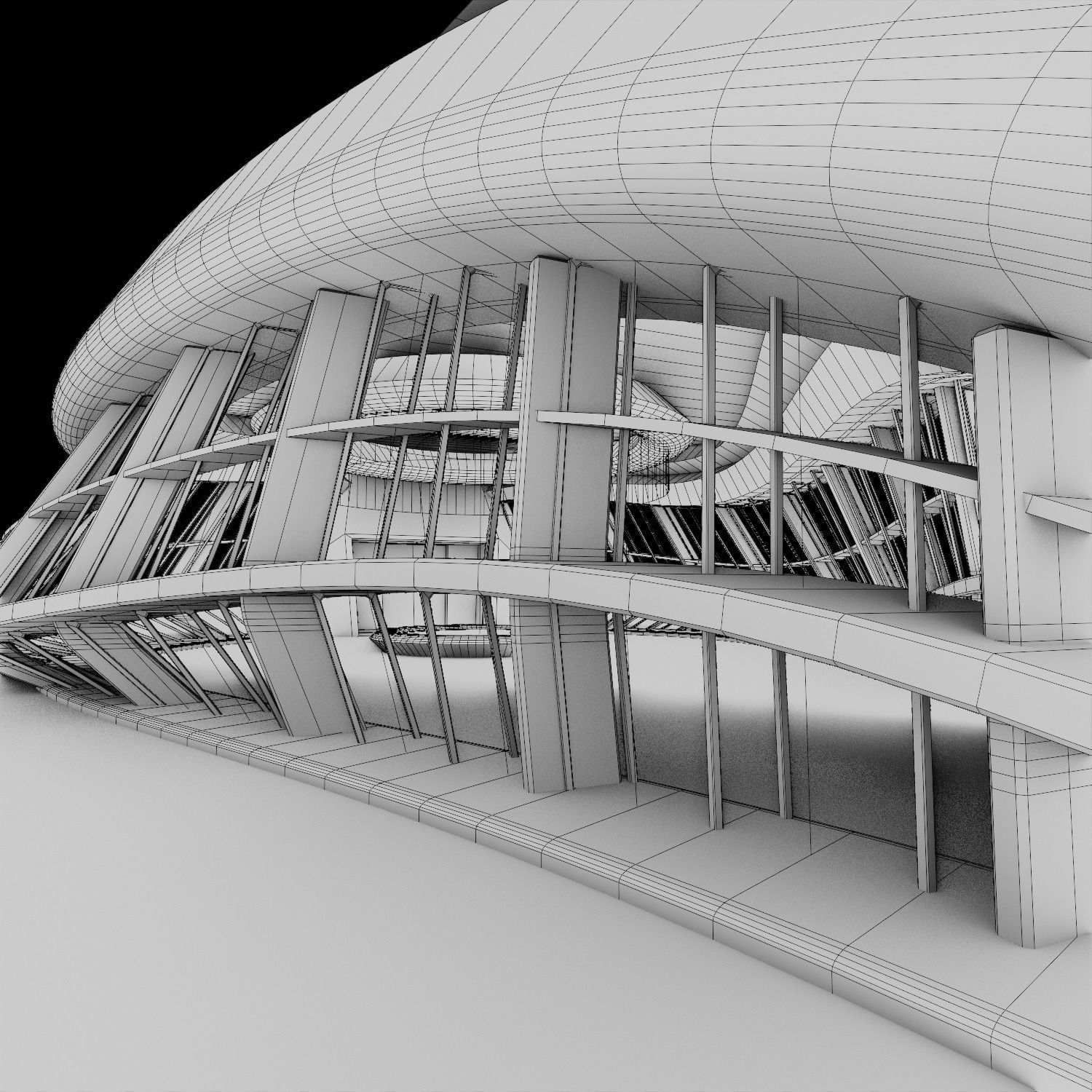 Sci Fi Exhibition Hall Interior with real world scale 3 3D model_9