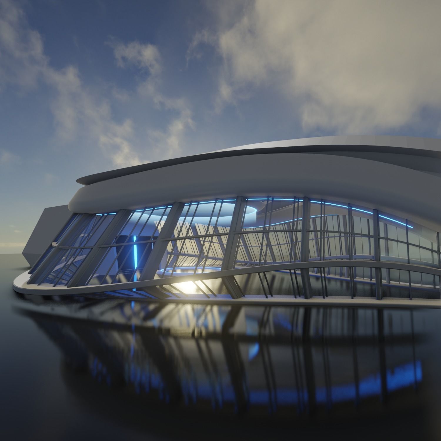 Sci Fi Exhibition Hall Interior with real world scale 3 3D model_5