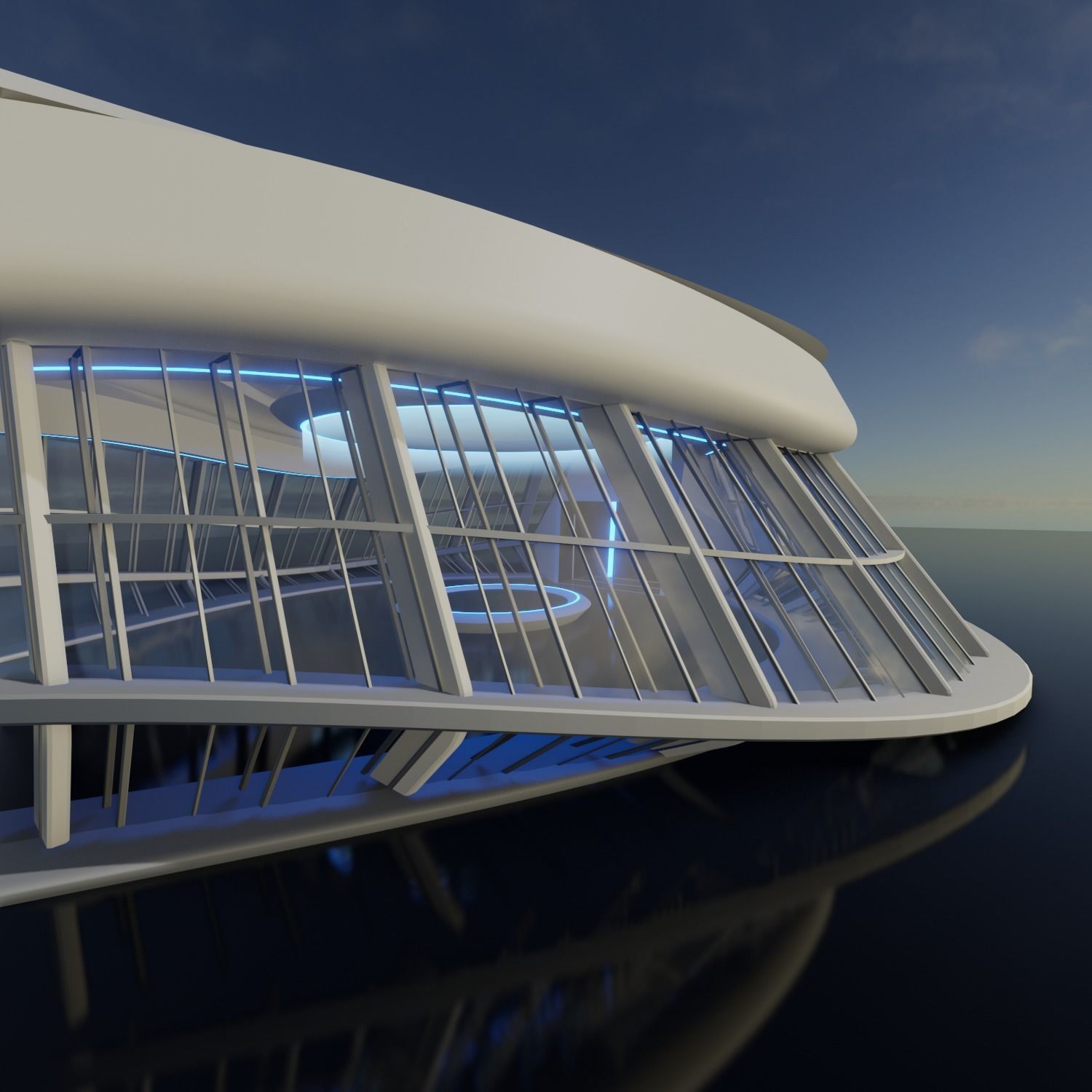 Sci Fi Exhibition Hall Interior with real world scale 3 3D model_4