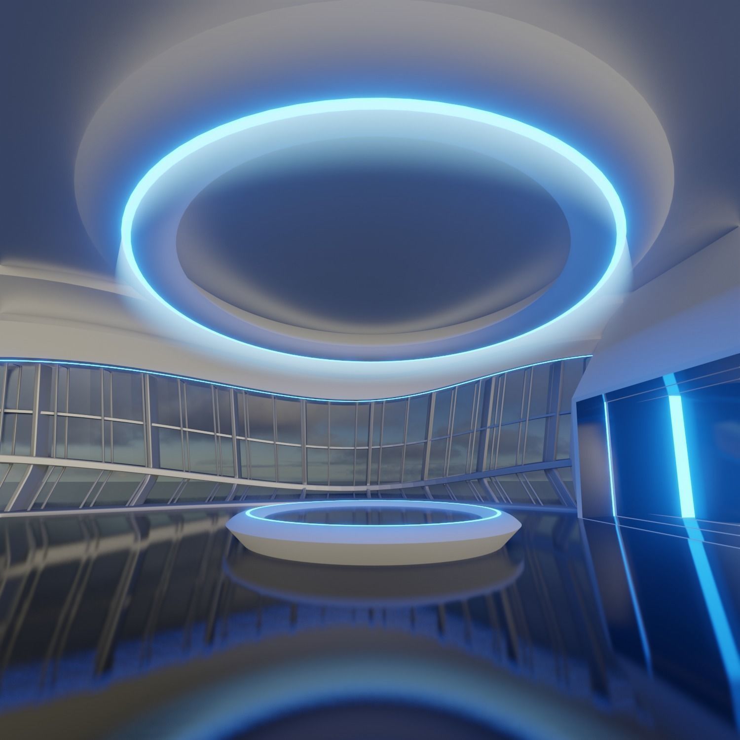 Sci Fi Exhibition Hall Interior with real world scale 3 3D model_6