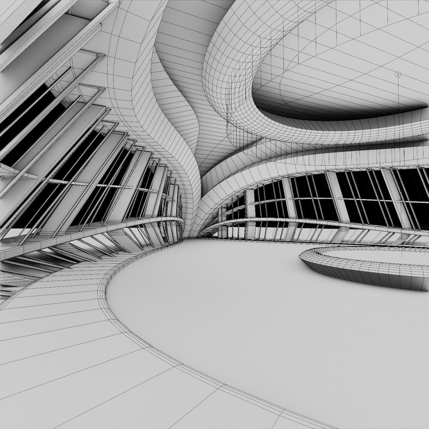 Sci Fi Exhibition Hall Interior with real world scale 3 3D model_10