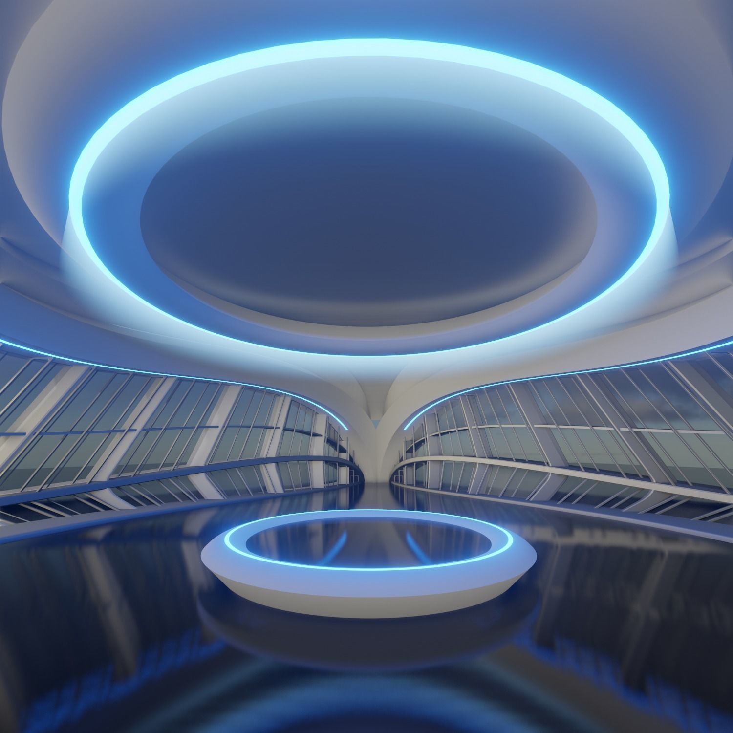 Sci Fi Exhibition Hall Interior with real world scale 3 3D model_3