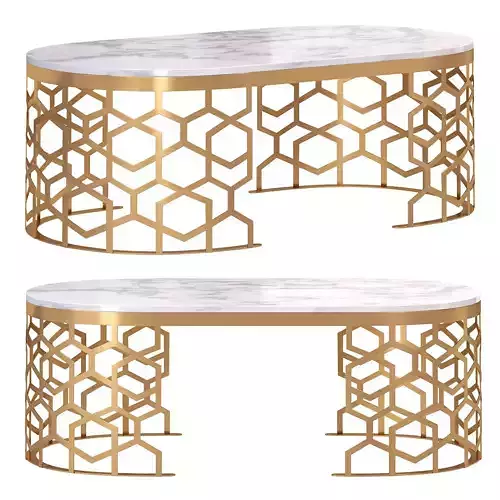 Modern oval coffee table by Homary 