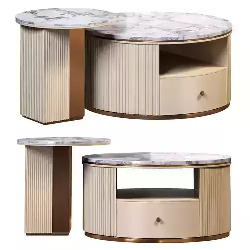 Modern chic round nesting coffee table by Homary