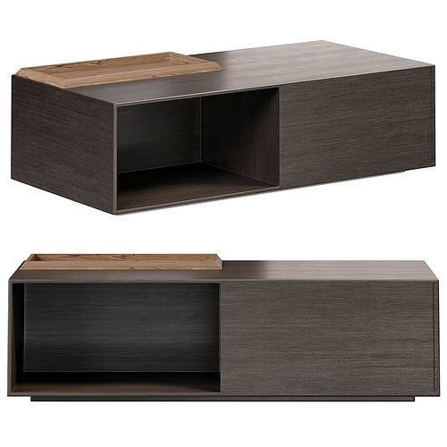 Rectangular wood coffee table by Homary 3D model