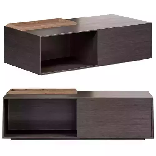 Rectangular wood coffee table by Homary 3D model