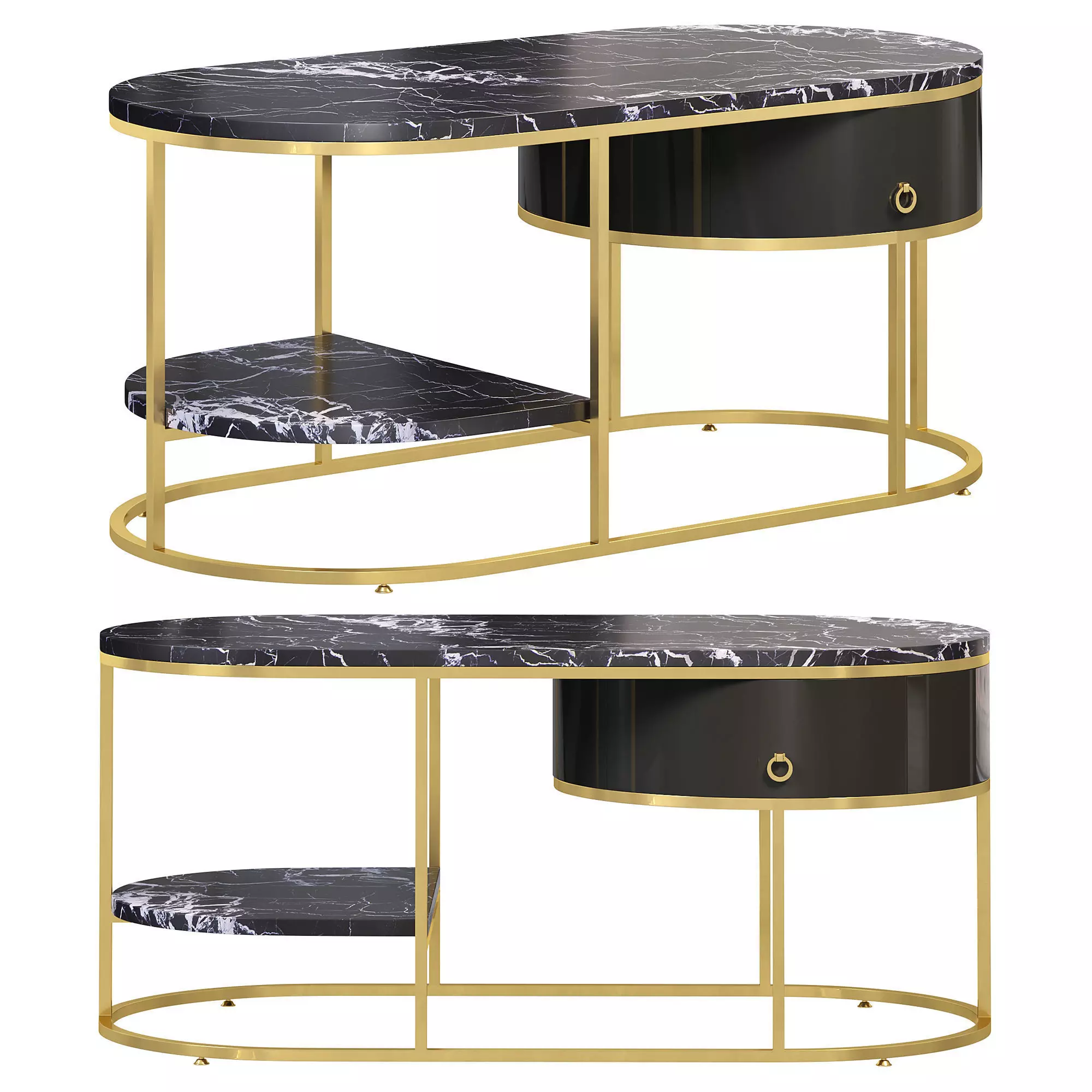 Modern marble coffee table by Homary 3D model_0