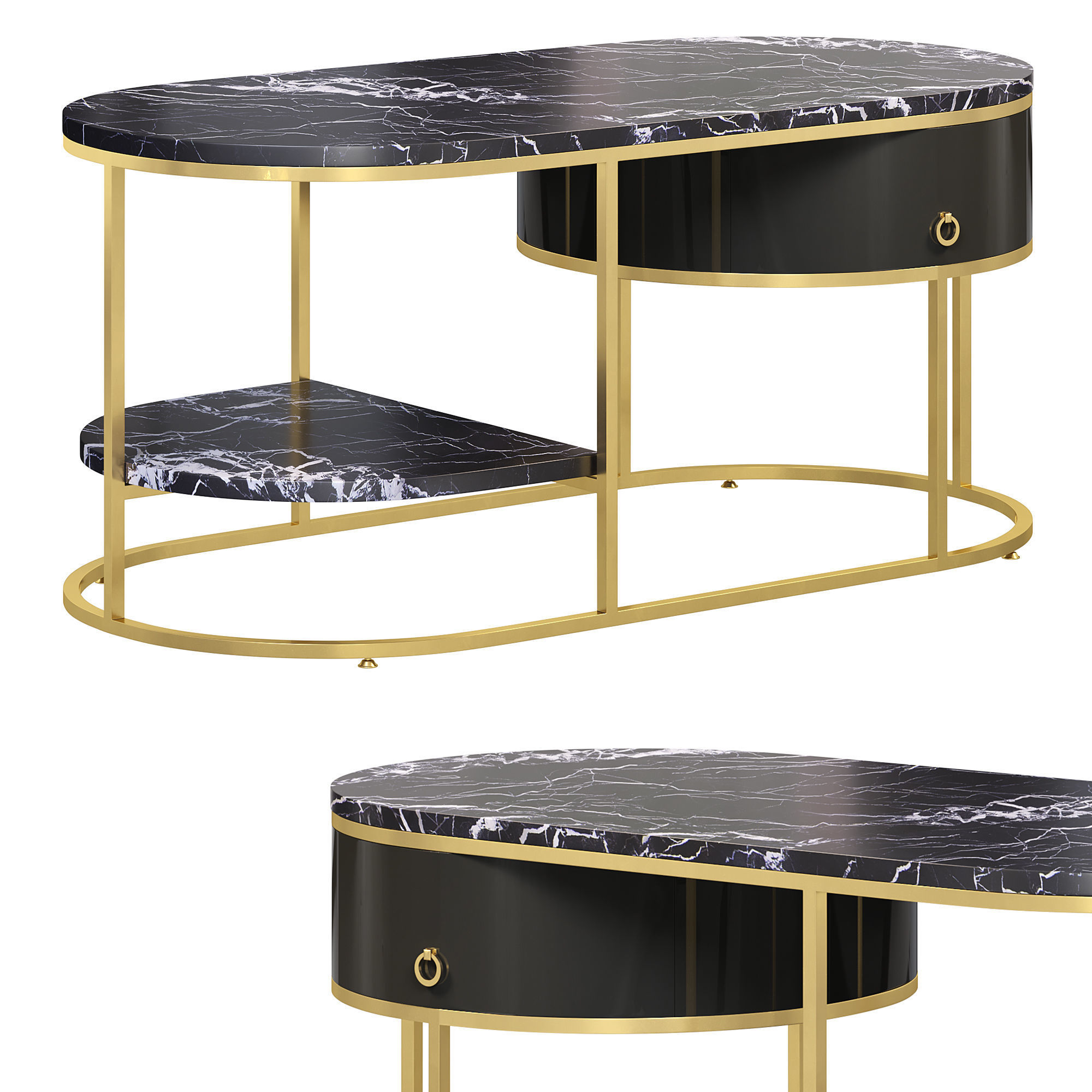 Modern marble coffee table by Homary 3D model_1