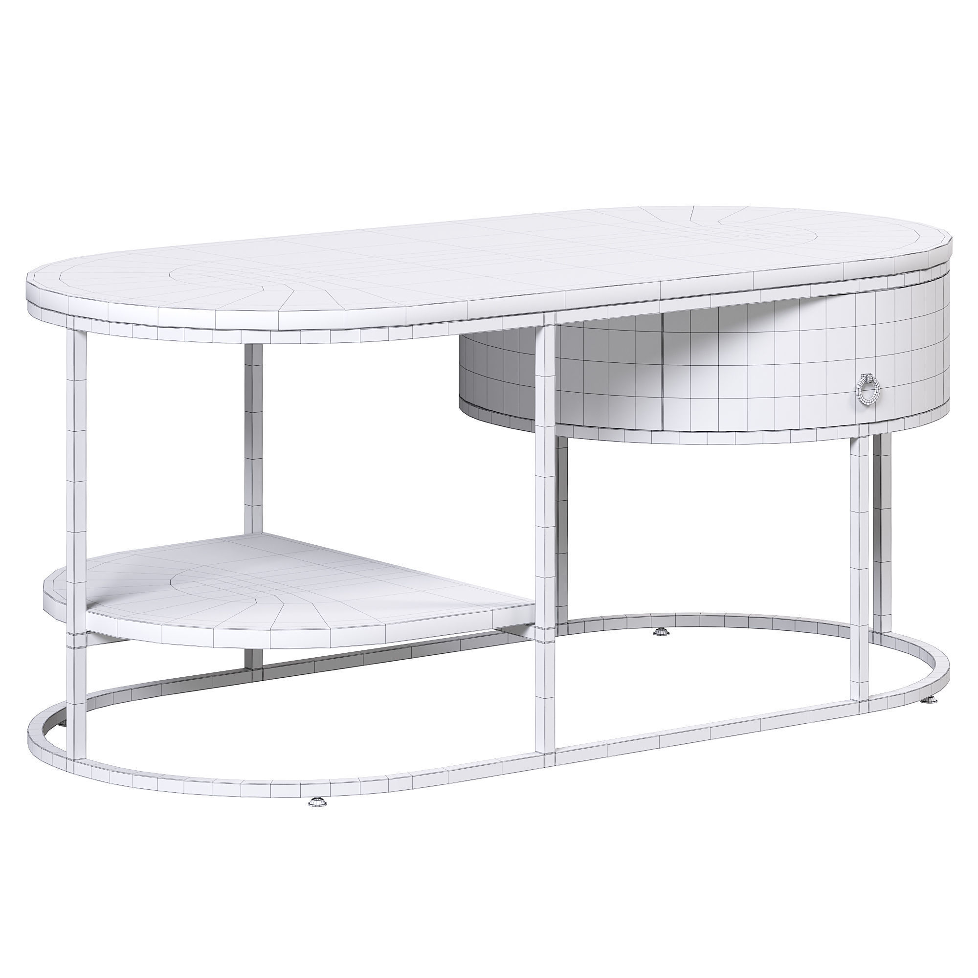 Modern marble coffee table by Homary 3D model_3