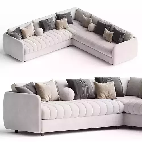 Stitch 3 Piece L-Shaped White