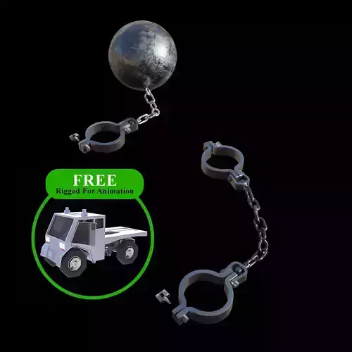 Leg Shackles And Ball Shackle Cuff Low-poly 3D model