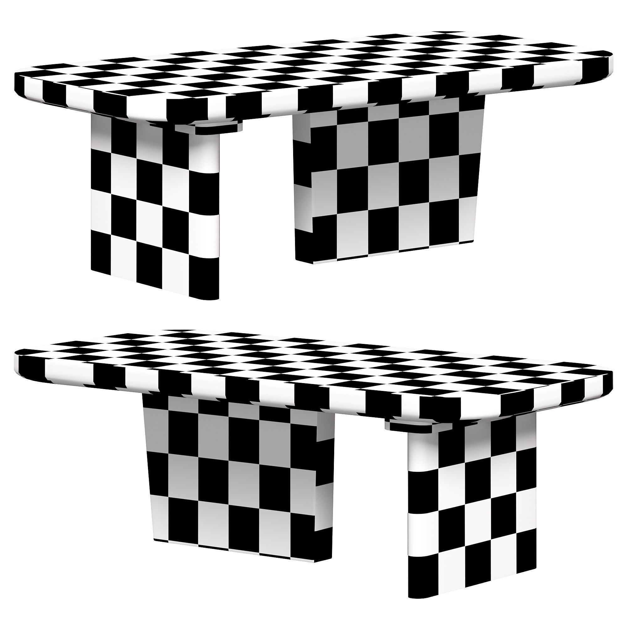 Wood coffee table by Homary 3D model_3