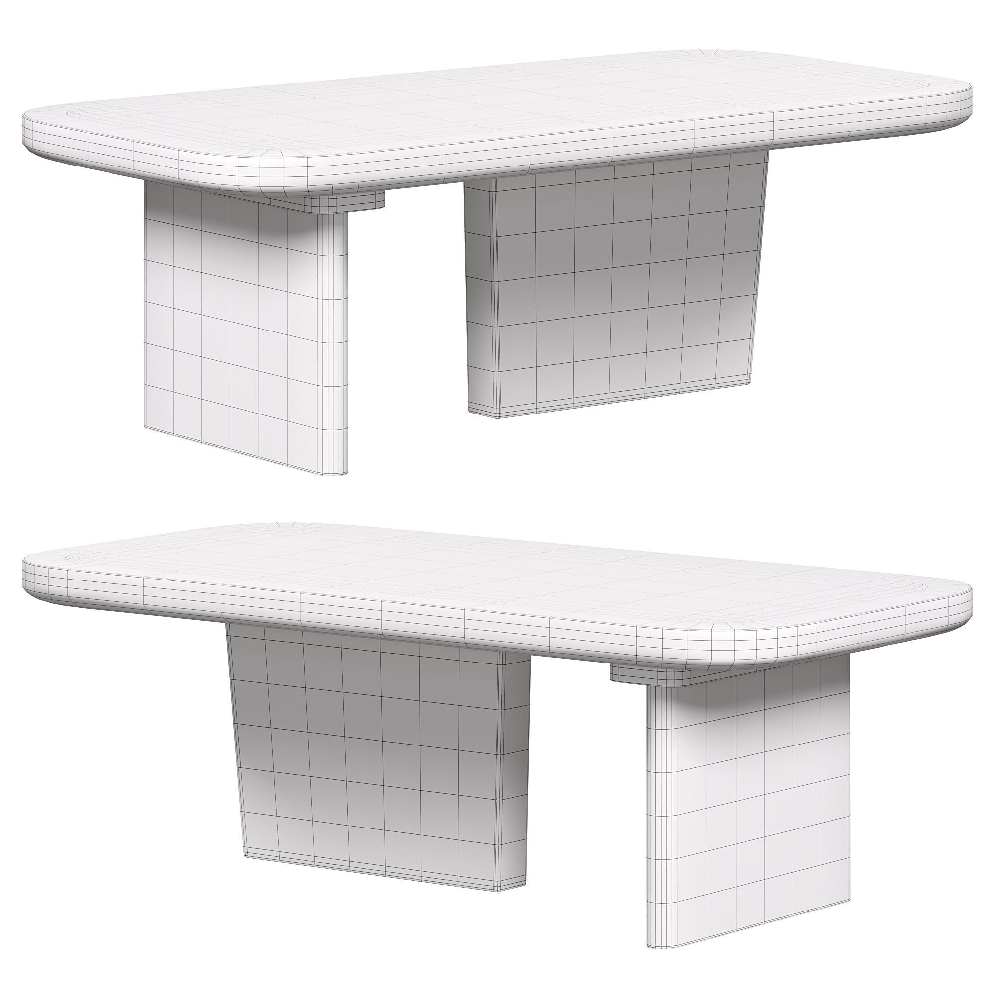 Wood coffee table by Homary 3D model_2