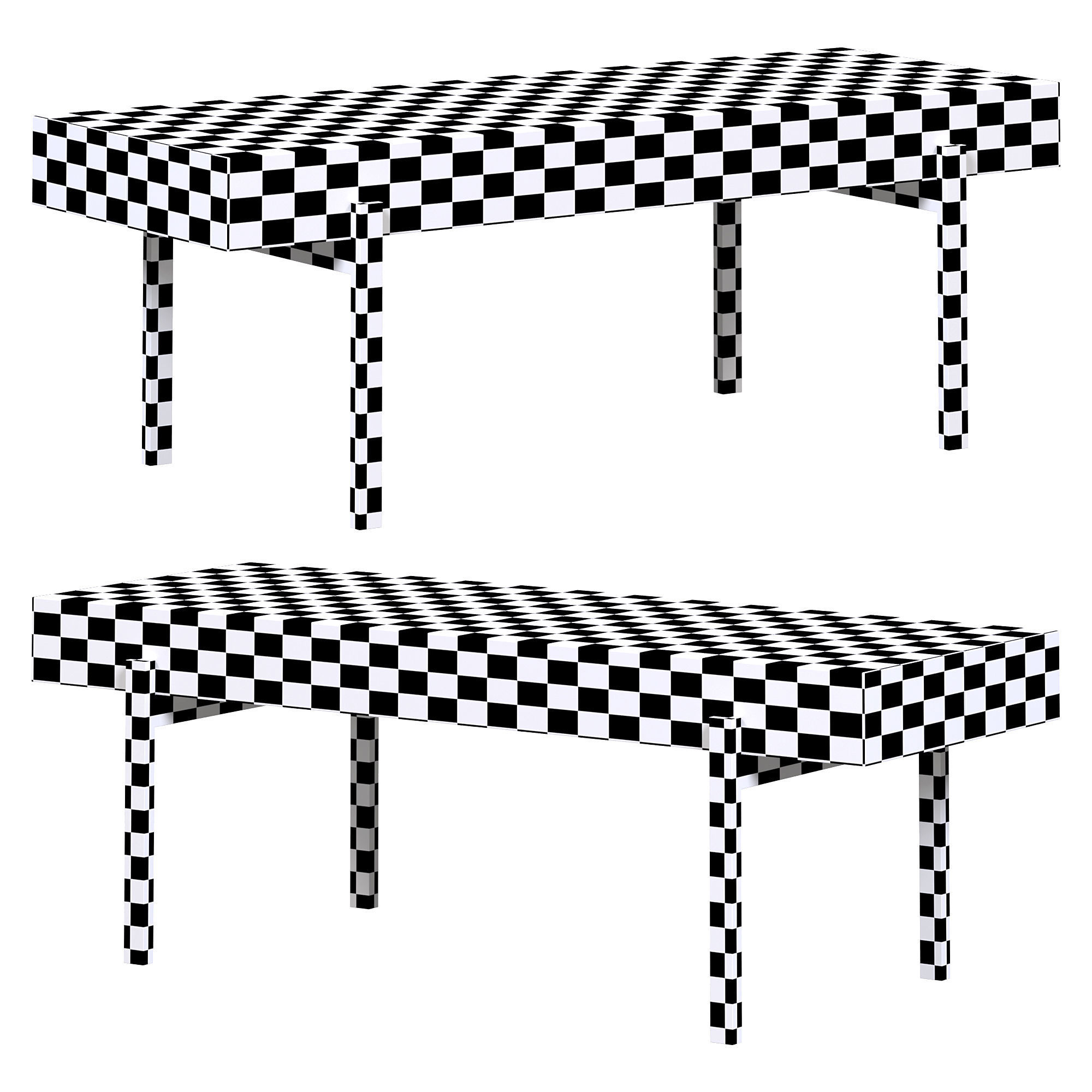 Rustic walnut coffee table by Homary 3D model_3