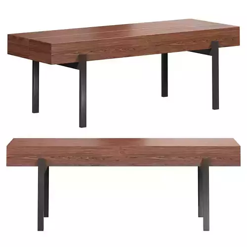 Rustic walnut coffee table by Homary