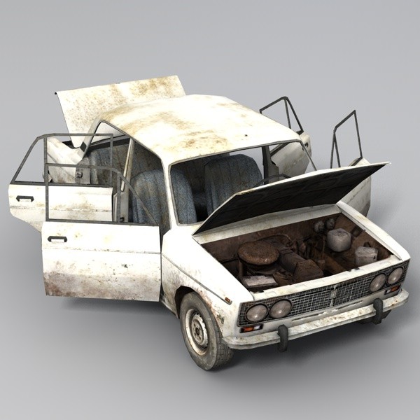 Low Poly VAZ 2103 Car Low-poly 3D model_3