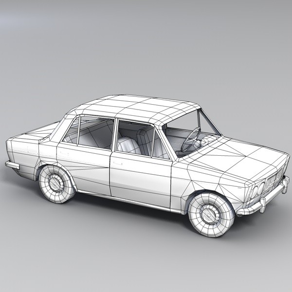 Low Poly VAZ 2103 Car Low-poly 3D model_5