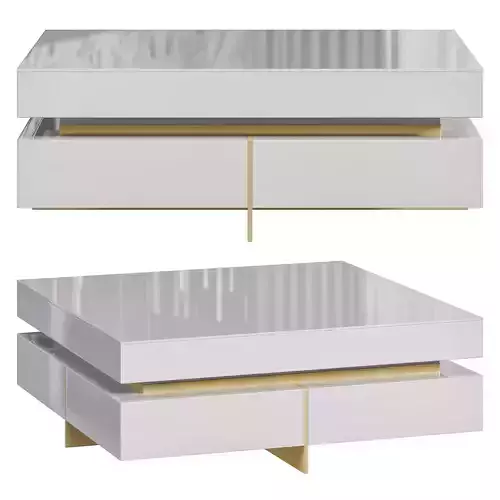 White Modern Square Coffee Table by Homary