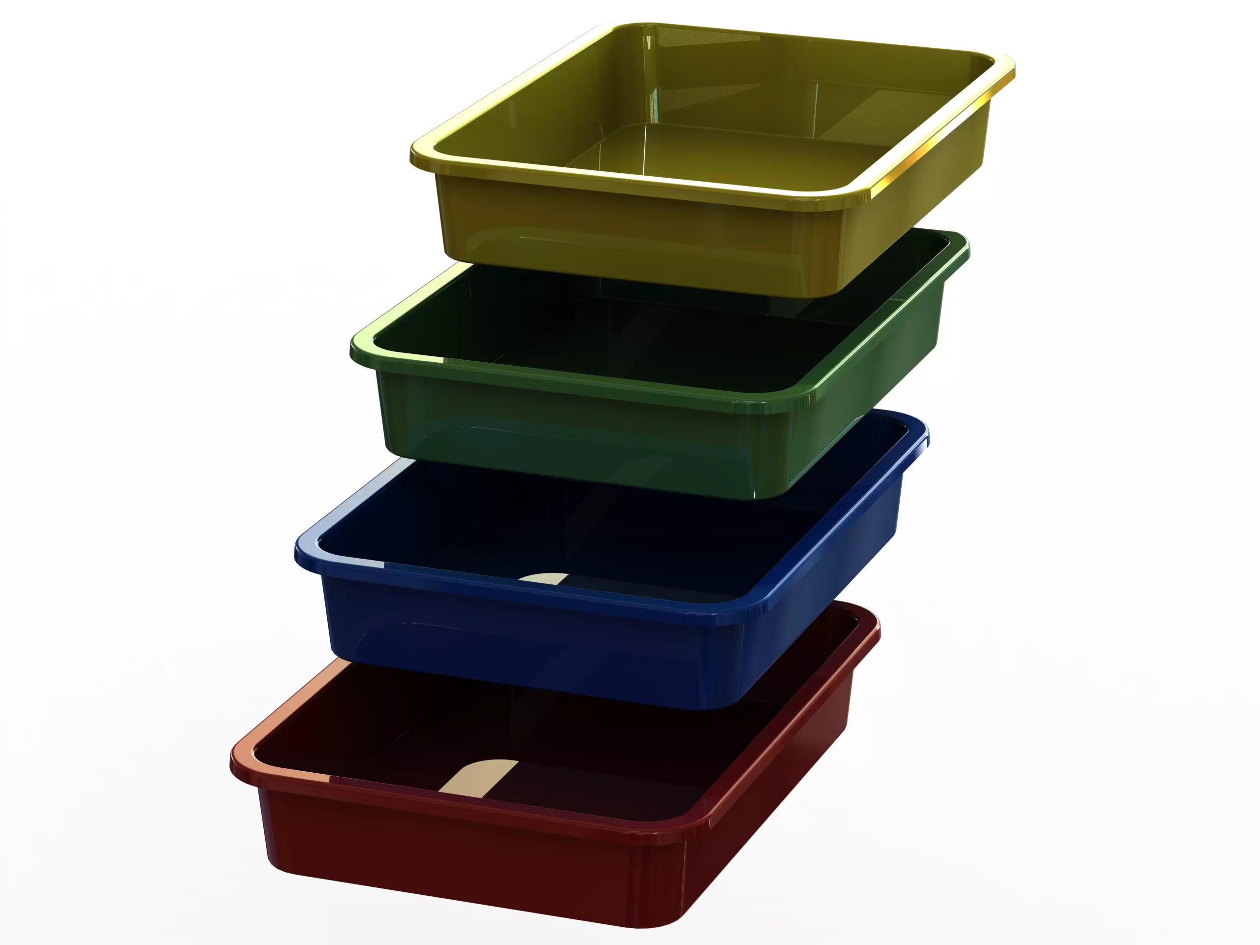 Rectangular Plastic Tray 30 Cms X 40 Cms X 8 Cms 3D model_0