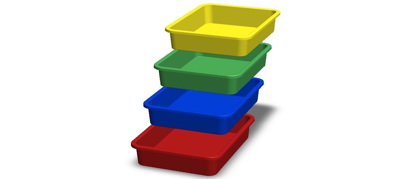 Rectangular Plastic Tray 30 Cms X 40 Cms X 8 Cms 3D model_5