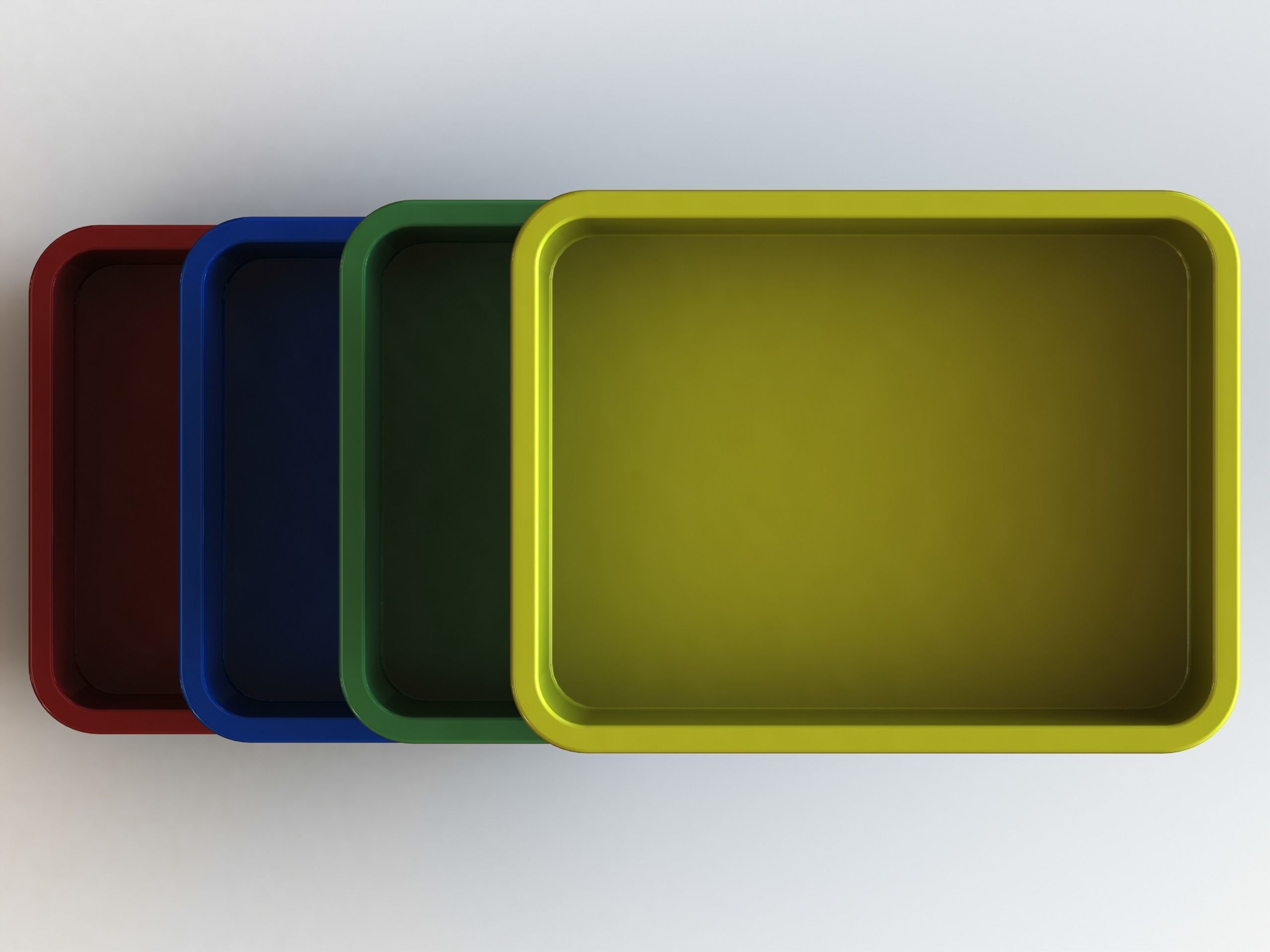 Rectangular Plastic Tray 30 Cms X 40 Cms X 8 Cms 3D model_1