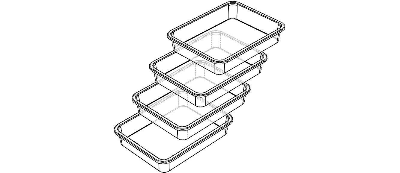 Rectangular Plastic Tray 30 Cms X 40 Cms X 8 Cms 3D model_11