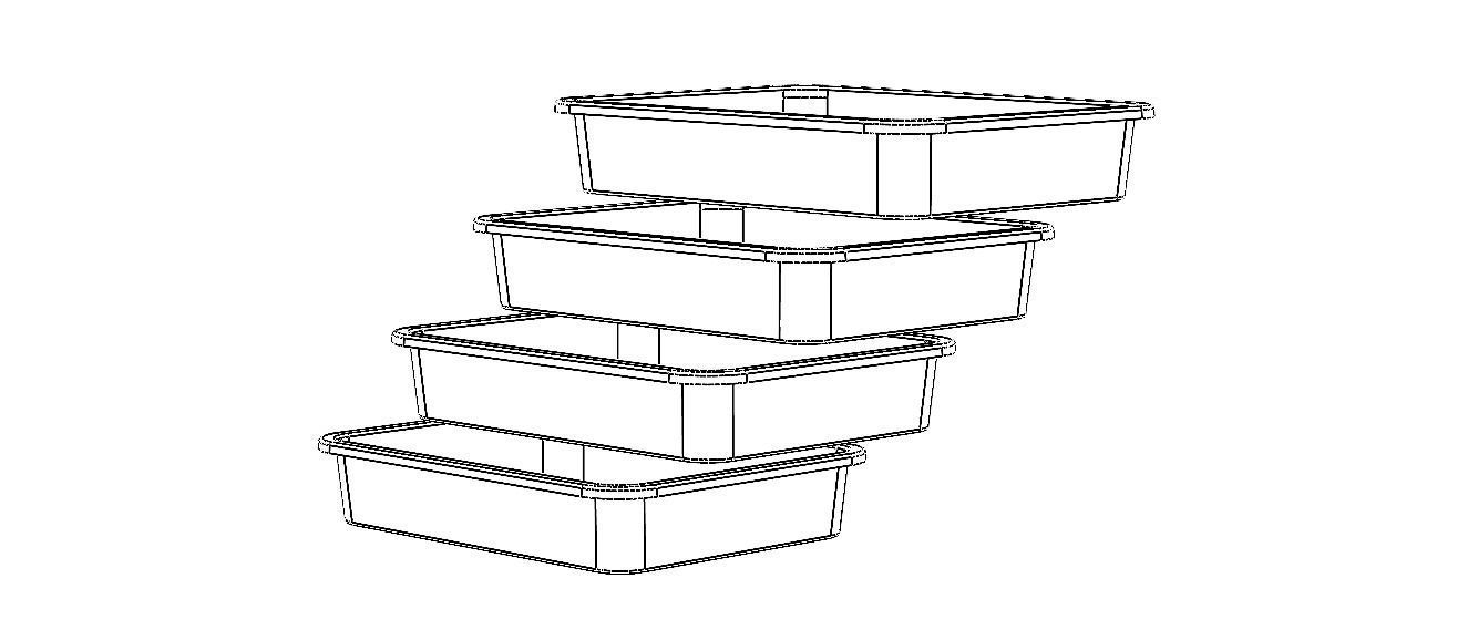 Rectangular Plastic Tray 30 Cms X 40 Cms X 8 Cms 3D model_34