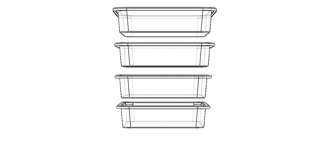 Rectangular Plastic Tray 30 Cms X 40 Cms X 8 Cms 3D model_39
