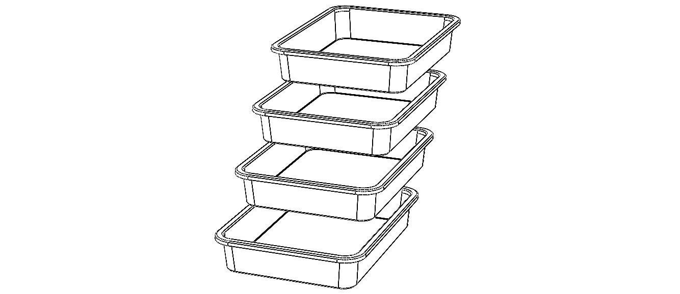 Rectangular Plastic Tray 30 Cms X 40 Cms X 8 Cms 3D model_2