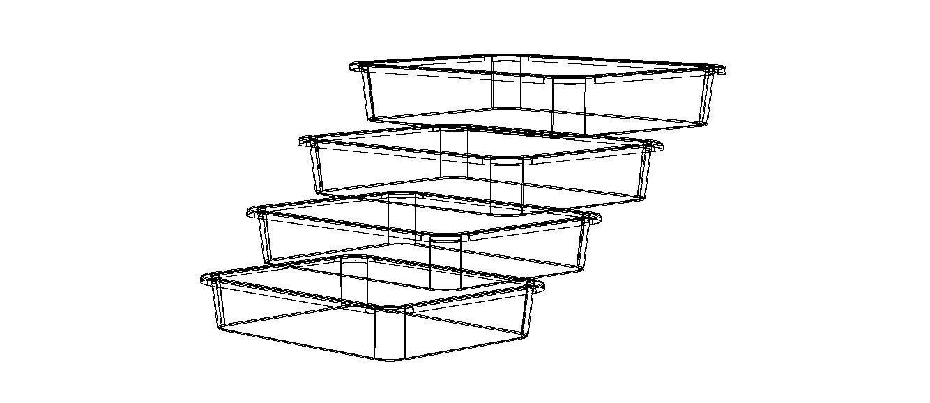 Rectangular Plastic Tray 30 Cms X 40 Cms X 8 Cms 3D model_36